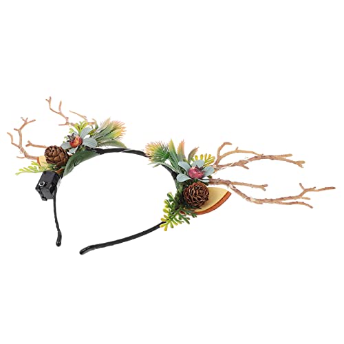 VALICLUD 1stk Weihnachtsstirnband Geweih-stirnbänder Geweih Stirnband Beleuchtetes Hirsch-stirnband Kostüm Leuchtendes Elch-stirnband Cosplay -accessoires Geweih Haarreifen Blumen von VALICLUD