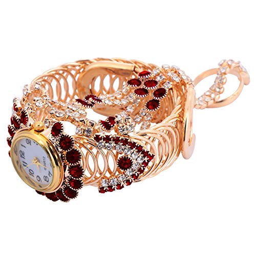 VALICLUD 1stück Damen Armbanduhr Mit Kristallen Kreative Quarz-Uhr Für Frauen Legierung Mit Ring-Set Und Leicht Für Täglichen Gebrauch von VALICLUD
