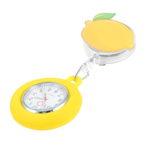 VALICLUD Taschenuhr Aus Legierung Mit Einziehbarkeitsfunktion Zitrone Krankenschwesteruhr Mit Leuchtendem Ziffernblatt Für Alltaggebrauch Quarzuhrenwerk von VALICLUD
