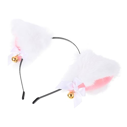 VALICLUD 1stück Fluffy Ohr-stirnband Mit Plüsch-bell Und Schleife Für Cosplay Niedliches Haarband Für Mädchen Geeignet Für Feste Hochzeiten Und Besondere Anlässe von VALICLUD