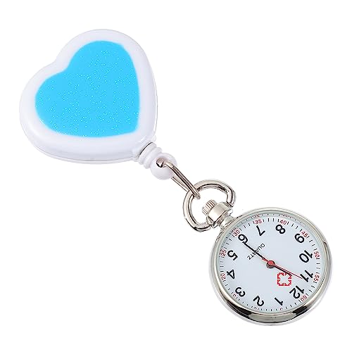 VALICLUD Einziehbare Taschenuhr Mit Herzmotiv Krankenschwester-taschenuhr Arzt-taschenuhr Präzise Zeitanzeige Leicht Tragbar Für Verschiedene Anlässe von VALICLUD
