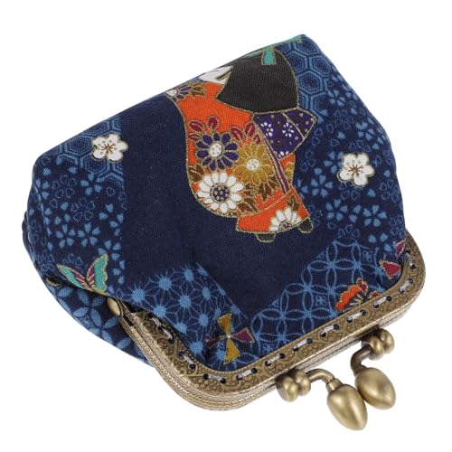 VALICLUD 1stück Handgefertigtes Retro Mini Portemonnaie Für Damen Aufbewahrung Für Münzen Schlüssel Und Lippenstifte Für Partys Und Shopping Blaues Design von VALICLUD