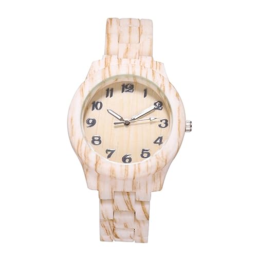VALICLUD 1stück Imitation Bamboo Quarz Armbanduhr Für Modische Bequeme Und Strapazierfähige Uhr Für Männer Und Frauen Für Geburtstage Und Besondere Anlässe Beige von VALICLUD