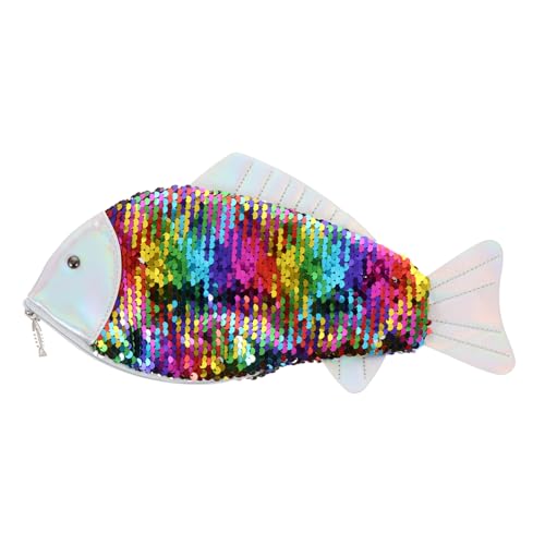VALICLUD 1stück Kreative Fischform Glitzer Clutch Tasche Praktische Reißverschlusstasche Für Damen Glänzende Farben Und Stilvolle Gestaltung Für Ausgehen Und Besondere Anlässe von VALICLUD
