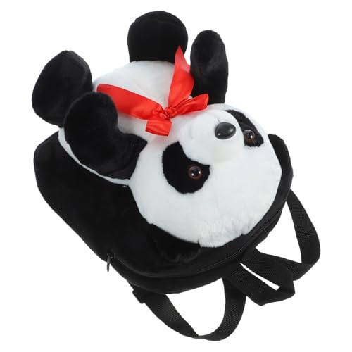 VALICLUD Schultasche Schwarz Aus Hochwertigem Plüsch Praktischer Rucksack Mit Großem Fassungsvermögen Bequemer Campingrucksack Für Junge Mädchen Tragbare Aufbewahrungstasche Mit Puppe von VALICLUD