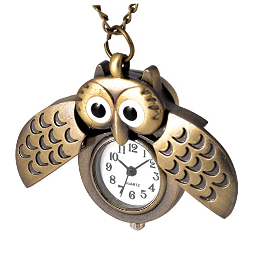 VALICLUD Antike Messing Taschenuhr Mit Eulenmotiv Vintage Design Kreative Uhr Für Herren Und Damen Elegante Dekoration Für Freunde Und Familie von VALICLUD