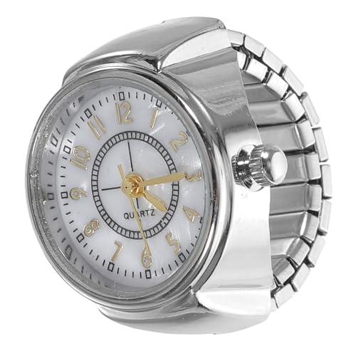 VALICLUD Ringuhr Für Damen Und Herren Modischer Mini-Ring Mit Quarzuhr Stilvoller Schmuck Aus Silber Große Ziffern Für Klare Anzeige von VALICLUD