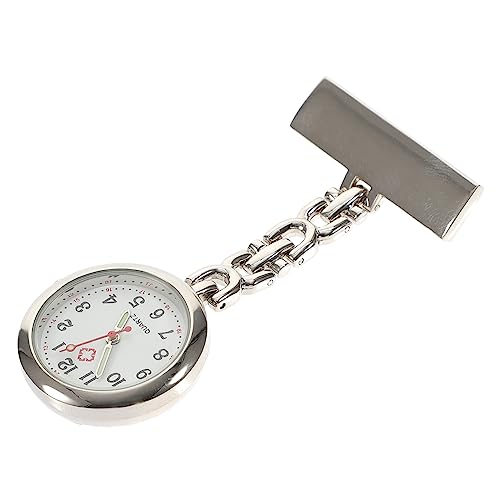 VALICLUD 1stück Tragbare Krankenschwester Taschenuhr Mit Leuchtfunktion Fob Uhr Silber Sonnenstrahlenmuster Schwarze Ziffern Accessoire Für Pflegekräfte Und Ärzte von VALICLUD