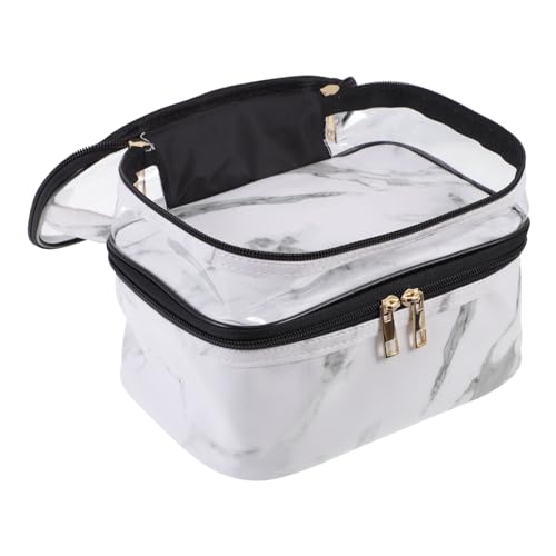 VALICLUD 1stück Transparentes Toiletry Organizer Bag Multifunktionale Reise Kosmetiktasche Mit Doppeltem Stauraum Und Wasserdichtem Für Make-up Und Pflegeprodukte von VALICLUD
