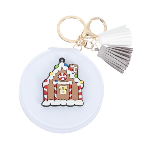 VALICLUD 1stück Xmas Stil Mini Handspiegel Schlüsselanhänger Mit Pu Leder Und Praktischer Make-up Spiegel Für Frauen Alltag Als Taschenanhänger Geeignet von VALICLUD