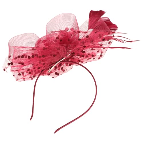 VALICLUD 1stücke Roter Fascinator-hut Für Damen Exquisiter Blumenhut Mit Netzband Für Teepartys Hochzeiten Und Besondere Anlässe von VALICLUD