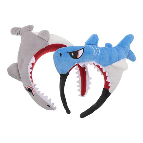 VALICLUD 2 Hai-Stirnbänder: Hai-Gesichtswasch-Haarband – Kuscheltier-Stirnband für Make-up und Spa-Party – Kawaii-Haar-Accessoire für Mädchen und Damen von VALICLUD