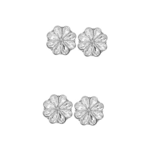 VALICLUD 2 Paar Blumen-manschettenknöpfe Einheitliche Knöpfe Hemdmanschettenknöpfe Mit Blumenmuster Retro-manschettenknöpfe Vintage-mantelknopf Stylische Manschettenknöpfe Silver Legierung von VALICLUD