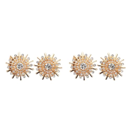 VALICLUD 2 Paar Manschettenknöpfe Einlegeknöpfe Souvenir-Quasten Gürtel Manschettenknopf-Set Cufflinks für Frauen Strassknöpfe für Bekleidung Strass-Accessoires für Frauen Legierung Golden von VALICLUD