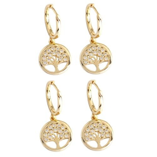 VALICLUD 2 Paar Temperament Ohrringe Mini-ohrstecker Lebensbaum Ohrschmuck Diamantanhänger Glänzende Ohrhänger Anhänger Aus Sterlingsilber Diamant-ohrschmuck Strass-ohrstecker Mini-ohrringe von VALICLUD