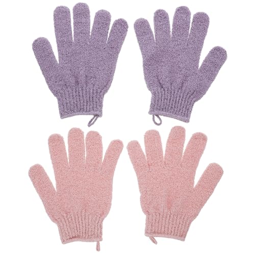 VALICLUD 2 Paare Badetuchhandschuhe Luffa-handschuhe Peelen Frauen Handpeelinghandschuh Peeling-handschuhe in Großen Mengen Waschhandschuhe Zum Duschen Polyester von VALICLUD