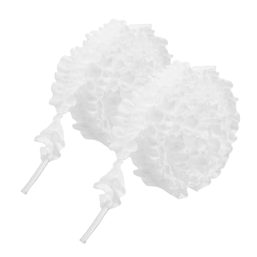 VALICLUD 2 Paare Damen Schnürsenkel mit Rüschendetails Dekorative Schnürsenkel für Sneakers und Freizeitschuhe Klassischem Weiß Langlebig und von VALICLUD