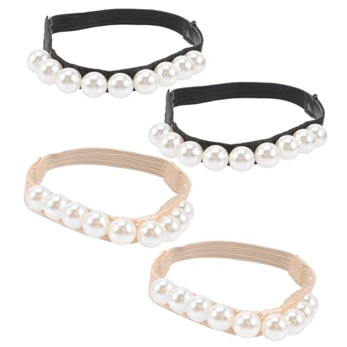 VALICLUD 2 Paare Elastische Abnehmbare High Heels Perlenschuhriemen Rutschfeste Anti lose Schuhbänder für Damen Stilvolle Knöchelriemen Passend für Absatzschuhe von VALICLUD