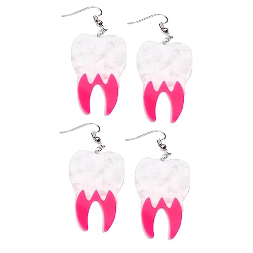 VALICLUD 2 Paare Extravaganter Halloween Ohrringe mit Zahn Design für Kostümpartys Punk Events Karneval Witziger Auffälliger Schmuck für Frauen Leicht von VALICLUD
