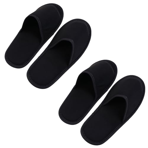 VALICLUD 2paare Faltbare Hausschuhe Für Herren Schwarz Tragbare Reisehausschuhe Aus Baumwolle Und Bequem Und Einfach Zu Reinigen Für Zuhause Camping Und Reisen von VALICLUD