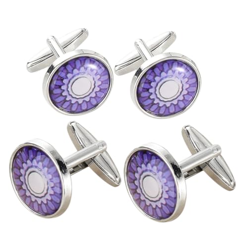 VALICLUD 2paare Manschettenknöpfe Für Herren Umschlagmanschette Runde Knöpfe Mit Blumenmuster Formeller Herrenschmuck Geeignet Für Partys Geschäftstreffen Und Formelle Anlässe von VALICLUD