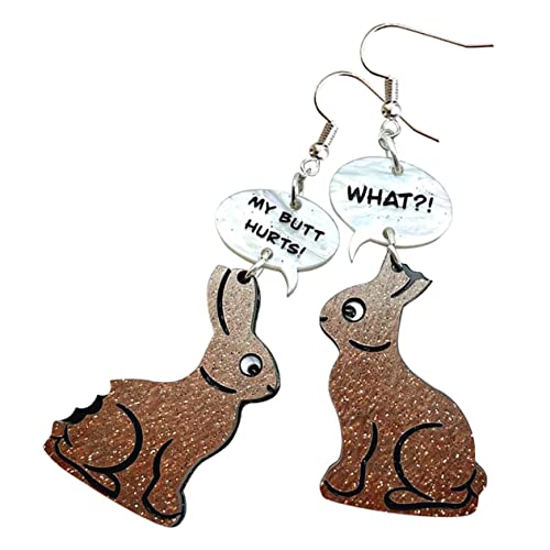 VALICLUD 2 Paare Kaninchen Ohrringe Ohrring Hasen Gold Kaninchen Hase Kaninchen- Hängende Ohrringe Hasenschmuck Für Frauen Hasen-design-ohrtropfen Damenohrringe Tropfenohrringe Acryl von VALICLUD