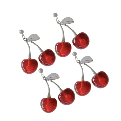 VALICLUD 2 Paare Minimalistische Set Kirsche Ohrringe Damen Einzigartige Rote Frucht Dangle Ohrschmuck Filigrane Verarbeitung Modisch Frisch Passend für Valentinstag und Strandkleidung von VALICLUD