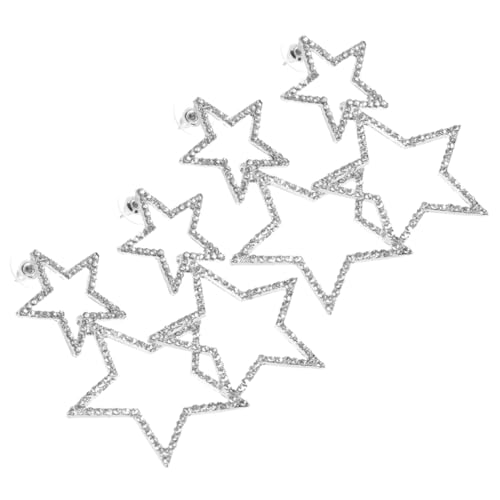 VALICLUD 2 Paare Minimalistische Stern Ohrringe Leichtes Design Vintage Stil Baumelnde Ohrhänger für Damen Vielseitiger Schmuck zu Jedem Anlass von VALICLUD