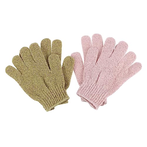 VALICLUD 2 Paare Peelinghandschuhe Rückenscrubber und Körperwaschhandschuhe mit Fünf Fingern Exfoliator für Männer und Studenten und Grün für Sanfte Hautpflege von VALICLUD
