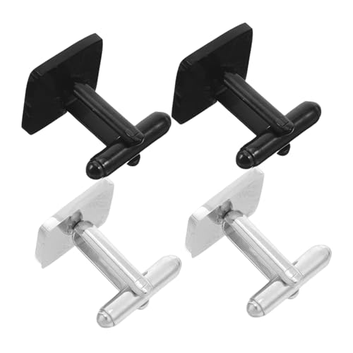 VALICLUD 2 Paare Quadratische Manschettenknöpfe aus Edelstahl Französisches Design DIY Stil Herren Schmuck Accessoire Geeignet für Business Hochzeit Formelle Anlässe Stilvoller Begleiter von VALICLUD