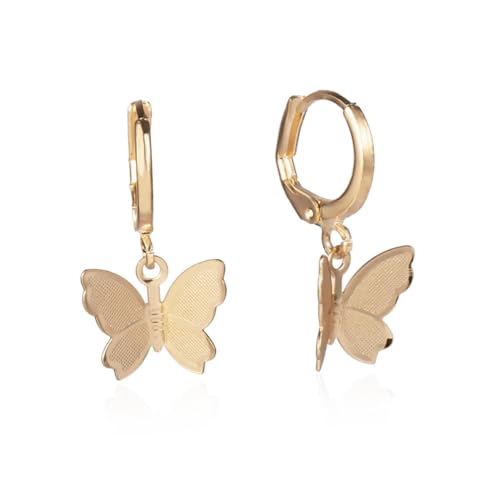 VALICLUD 2 Paare Schmetterling Ohrhänger Damen Ohrschmuck Leichtes Langlebiges Design Modeschmuck in Gold und Silber Accessoires für Frauen und Mädchen von VALICLUD