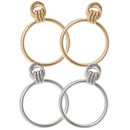 VALICLUD 2 Paare Statement Ohrringe für Damen Große Runde Dangle Ohrringe in Gold und Silber Ausgefallene Metall Creolen und Vielseitig für Alltag und Party von VALICLUD