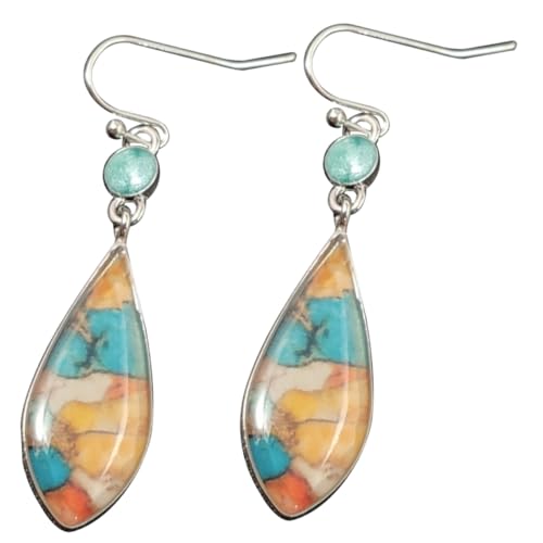 VALICLUD 2 Paare Vintage Ohrringe Damen Bunte Glas Tropfen Ohrhänger Leichter Schmuck für Alltag Party und Besondere Anlässe Angenehm zu Tragen Dekorative Ohrstecker von VALICLUD