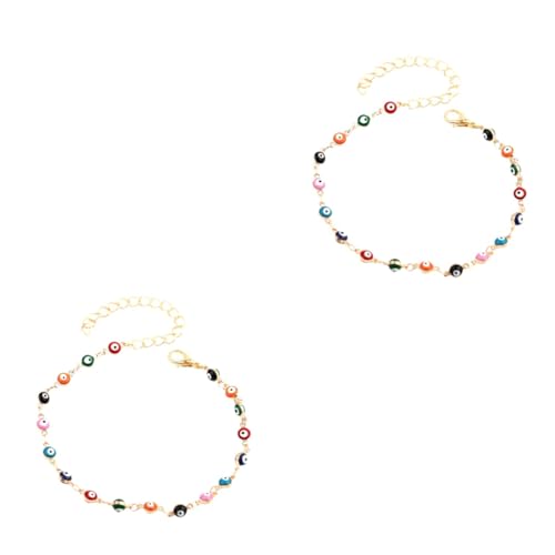 VALICLUD 2stücke Buntes Fußkettchen Mit Augenanhänger Verstellbare Retro-ankette Für Strand Und Freizeit Für Damen Und Mädchen Langlebig Und Stilvoll Perfektes Für Familie Und von VALICLUD