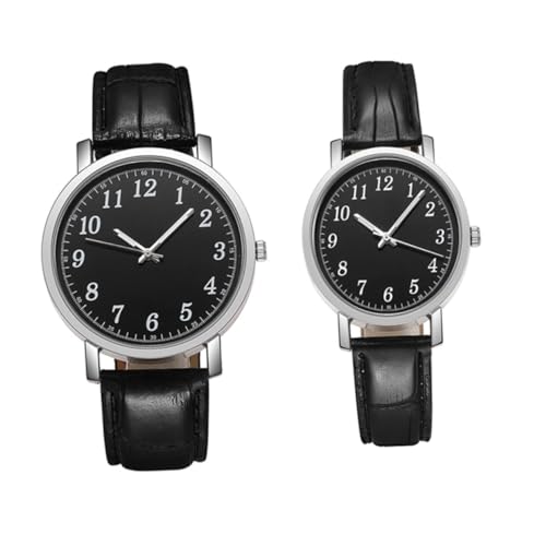 VALICLUD 2-teiliges Paar-quarzuhren-Set Für Männer Und Frauen Modische Uhren Aus Leder Und Legierung Stilvolles Und Bequemes Geschenkset von VALICLUD