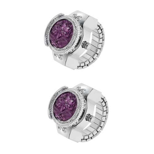 VALICLUD 2 STK Ringuhr tatsächl Character Uhrenringe Trendige Ringe Herrenring Ringe für Männer modischer Uhrenring Dame Uhren Punk schmücken Digitaluhr Schmuck Mann Anschauen Zinklegierung von VALICLUD