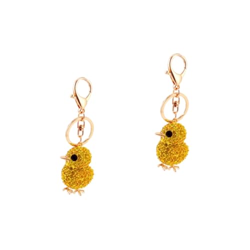 VALICLUD 2 STK Schlüsselanhänger mit Huhn Strass-Huhn-Schlüsselanhänger Geldbörse sähwagen schlacuhwagen mit Strasssteinen Yellow von VALICLUD