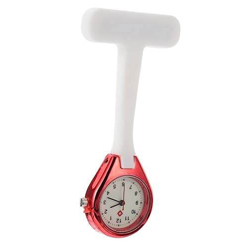 VALICLUD 2 STK Taschenuhr Clip-on-Uhr Anstecknadel Für Männer Minimalistische Uhr Uhren Für Männer Praktische Schwesternuhr Sport Fob Stift Rostfreier Stahl Medizinisch Krankenschwester Rot von VALICLUD