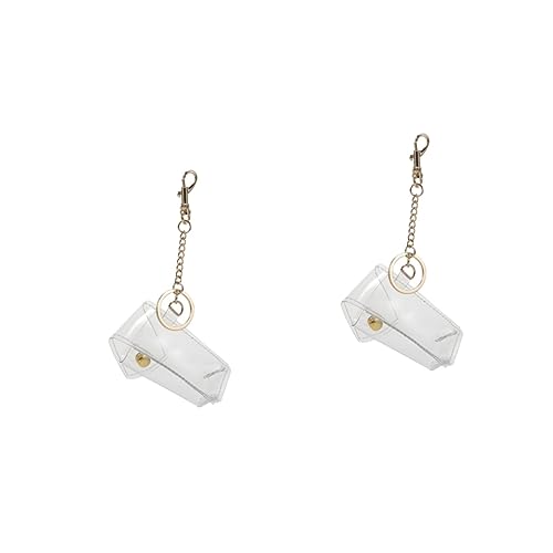 VALICLUD 2stücke Fashionable Transparent PVC Lipstick Cover Key Chain Kreativer Schlüsselanhänger Aus Leder Für Schlüsselbund Handtasche Und Rucksack Und Langlebig Für Stylisches von VALICLUD