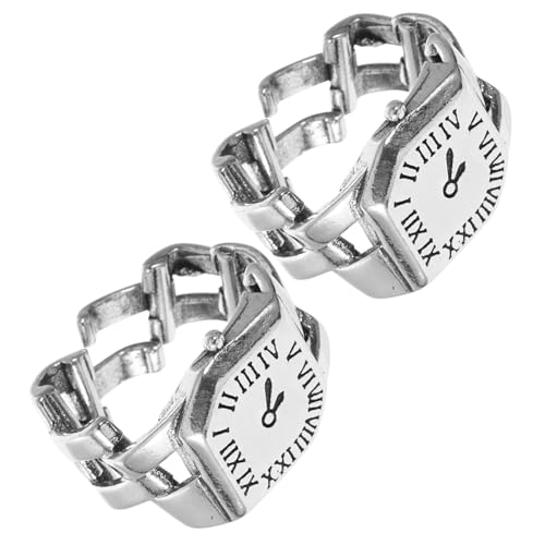 VALICLUD 2 Stück Uhren Mit Römischen Ziffern Für Damen Fingerschmuck Im Gothic-Stil von VALICLUD