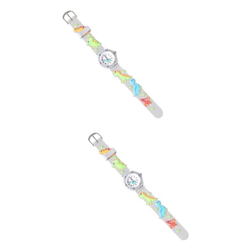 VALICLUD 2 STK kinderuhren Uhren für Kinder süße Uhren für Mädchen Cartoon-Dinosaurier-Uhr wasserdichte Kinderuhr Dinosaurieruhr betrachten Quarzuhr für Kinder Anschauen Geschenktisch 3D von VALICLUD