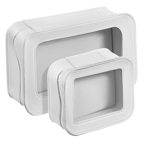 VALICLUD 2stücke Transparente Kosmetiktasche Reise-Organizer-Tasche Mit Reißverschluss Quadratische Schminktasche Für Make-up Durchsichtige Kulturtasche Für Frauen Kosmetikbeutel Mit von VALICLUD