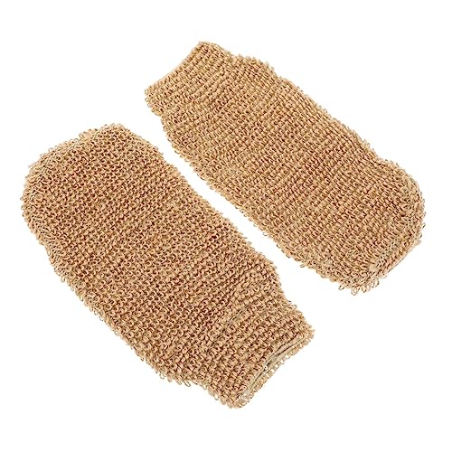 VALICLUD 2 STÜCK Jute Peeling handschuhe Badehandschuhe mit Starker Reinigung Hautfreundlich Leicht und Tragbar für und Frauen Sanftes Körperpeeling und Glatte Haut Beim und Baden von VALICLUD