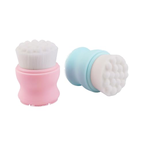 VALICLUD 2 STÜCK Silikon Gesichtsreinigungsbürste Kompakte Hautfreundliche Peelingbürste mit Weichem Griff Doppelseitige für Empfindliche Haut Makeup Reinigungswerkzeug Geschenkidee von VALICLUD