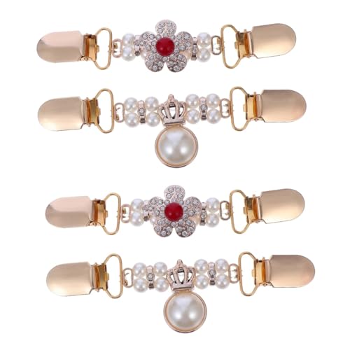 VALICLUD 4stücke Modischer Strickjacken Clips Aus Legierung Mit Perlen-design Universelle Schal Und Cardigan-verschlüsse Eleganter Modeschmuck Für Damen Goldene Akzente von VALICLUD