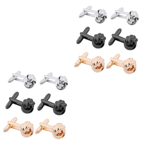 VALICLUD 2 Sätze Armschmuck Für Frauen Inhaber Binden Seidenkrawatte Burgunderrotes Einstecktuch Für Herren Gold Manschette Kleidung Schmuck Hemdnieten Legierung 3 Paare * 2 von VALICLUD
