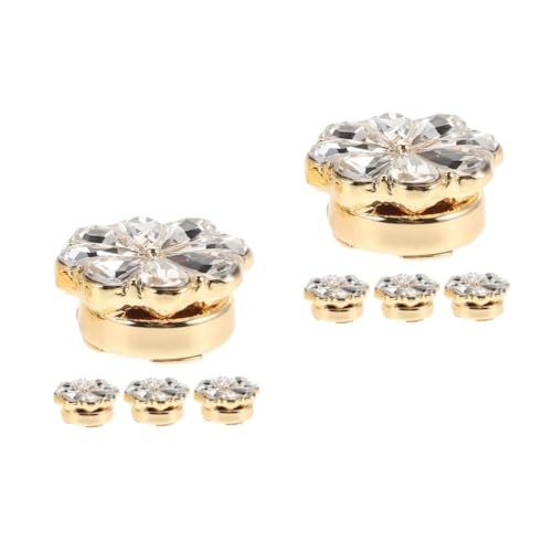 VALICLUD 2 Sätze Blumen-manschettenknöpfe Zubehör Lampenschirm Schlüsselanhänger Für Herren Rhinestone Manschettenknöpfe Schmuck Manschettenknöpfe Knopfclips Strassknöpfe Golden 4 Stück * 2 von VALICLUD