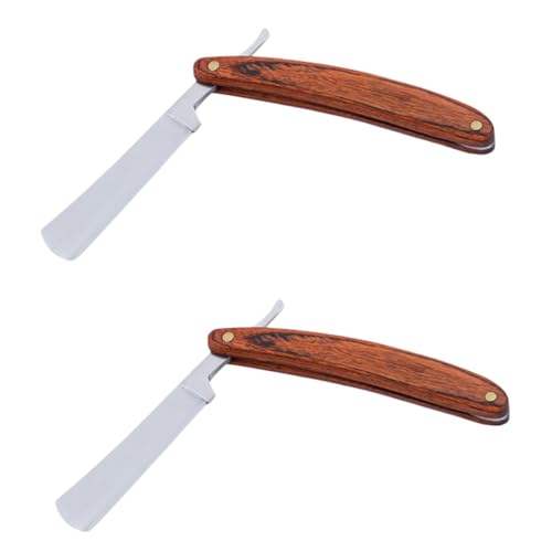 VALICLUD 2 Sätze Farbiger Holzrasierer Handhaben Klingen Doppelt Rasierapparat Rasieren Werkzeug Männer Rasierer Rasiermesser Für Männer Herren Rasierer Brown 2 Stücke * 2 von VALICLUD