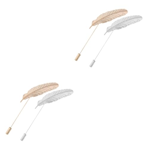 VALICLUD 2 Sätze Fell Dekorativ Schal Anstecknadel Aus Emaille Kragenstäbchen Für Männer Hochzeit Krawattennadel Machen Gold Anstecknadel Für Herrenanzüge Stellnadel Legierung 2 Stück * 2 von VALICLUD