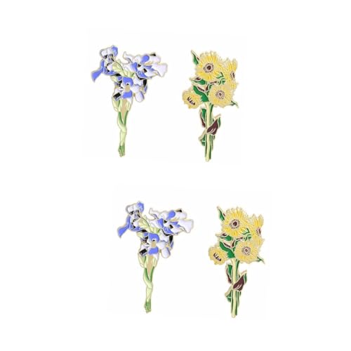 VALICLUD 2 Sätze Iris-brosche Stirnband Broschenanhänger Brosche Mit Sockenanhängern Bauchkontrolle Große Goldene Brosche Fliegen Strasssteine Kette Legierungsmaterial 2 Stück * 2 von VALICLUD